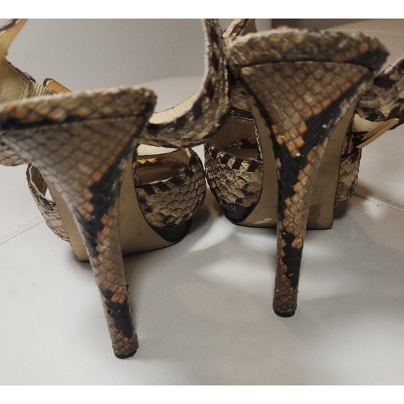 MICHAEL KORS Snakeskin Leather Womens Platform Strappy Heels Jet Set 6 Size 7.5 - Picture 6 of 9